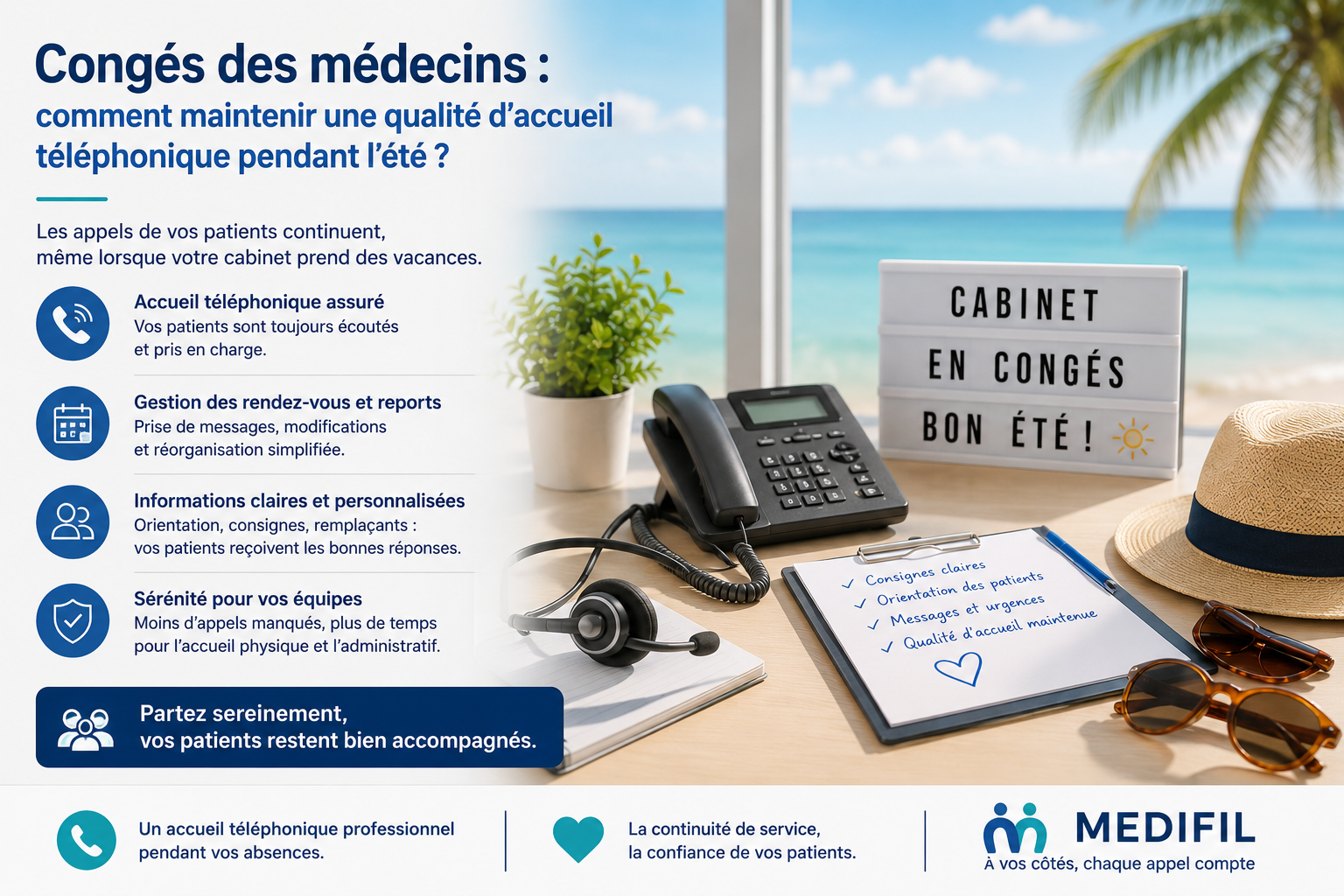 Congés des médecins : comment maintenir une qualité d’accueil téléphonique pendant l’été ?